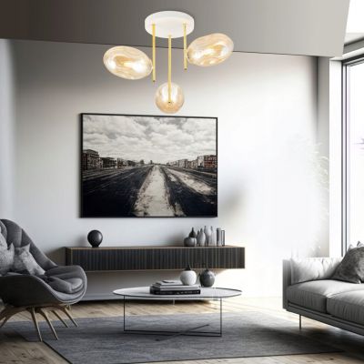 Emibig Lampa sufitowa ARGO 3 WH MIODOWY E14 10W MAX LED 1278/3 (1278/3)